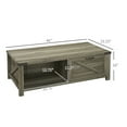 thumbnail image 3 of Homiyad Farmhouse Coffee Table with Storage and Drawer, Rustic Coffee Table for Living Room, Open Shelf, Gray Oak, 3 of 8