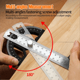 thumbnail image 3 of Protractor Angle Finder Stainless Steel Angle Ruler with Adjustable Angle Square 8Inch Woodworking Ruler 8-Inch, 3 of 6