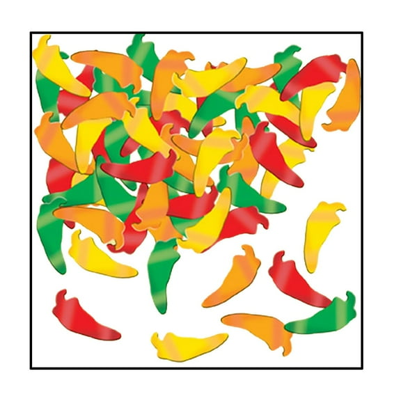 Party Central Club Pack of 12 Yellow and Red Fanci-Fetti Chili Peppers Fiesta Celebration Confetti