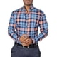 thumbnail image 2 of Camisa Hombre Casual Cuadros Azul, Naranja, Marino Platino, 2 of 6