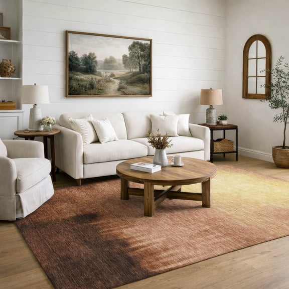 Addison Rugs Mayfield Premium Machine Washable Transitional Abstract Rust Rectangle Rug, 10' x 14'
