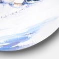 thumbnail image 3 of Designart 'Wooden House With Winter Mountain Landscape' Traditional Circle Metal Wall Art 11x11 - Disc of 11, 3 of 5