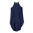 thumbnail image 4 of Ashirexll Dresses for Women Loose Plus Size Denim Sleeveless Solid Color Vest Long Dress Womens Dresses Dark Blue XXL, 4 of 7