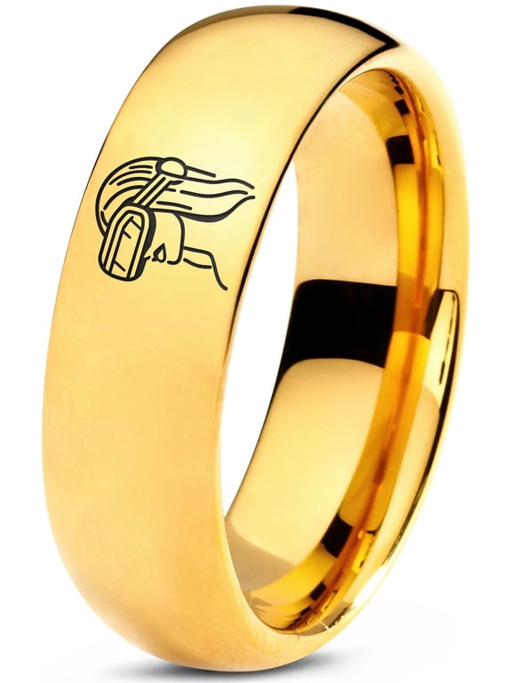 Tungsten Thick Gold Ring Birthday Gamer Couple Wedding Band Sets Nerdy Gifts Best Friends