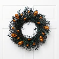 Northlight Glittered Skulls and Spiders Halloween Twig Wreath - 22" - Unlit