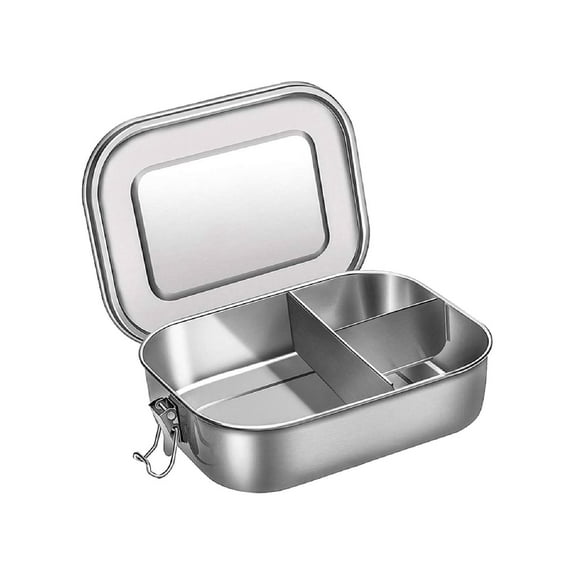 Lunch Container 3-Compartment Bento Lunch Box for Sandwich and Two Sides