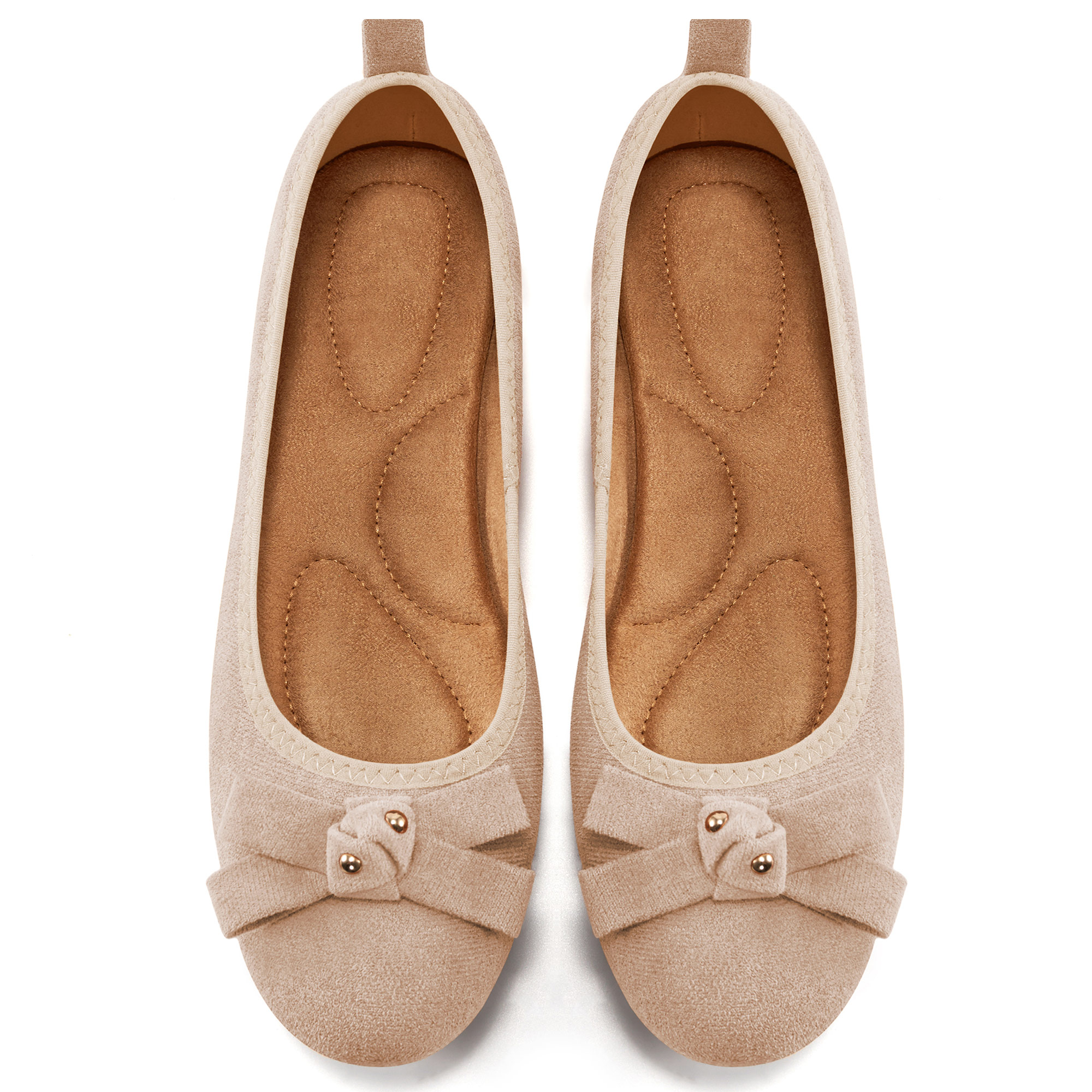 Ecetana Women's Ballet Flats Suede Orange photo 6