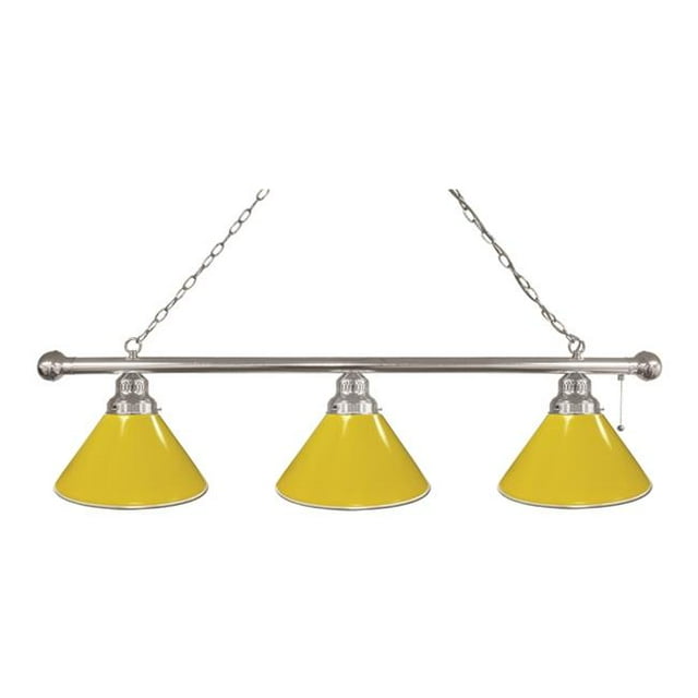 Holland Bar Stool BL3CHYw Yellow 3 Shade Pool Billiard Light, Chrome
