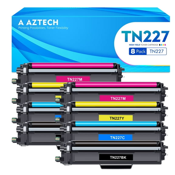 TN227 Toner Cartridge 8-Pack Compatible for Brother TN-227 TN223 TN-227BK/C/M/Y HL-L3270CDW HL-L3290CDW HL-L3210CW MFC-L3770CDW MFC-L3750CDW MFC-L3710CW Printer (Black Cyan Magenta Yellow)