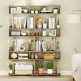 thumbnail image 4 of Costway 1 PCS Bookcase 6-Tier Bookshelf with Anti-Tipping Kit Freestanding Display Shelf Brown, 4 of 10
