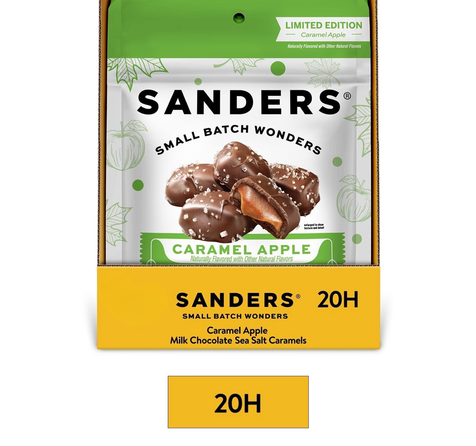 Sanders Milk Chocolate Covered Caramel Apple Flavored Caramels, 5 oz Bag