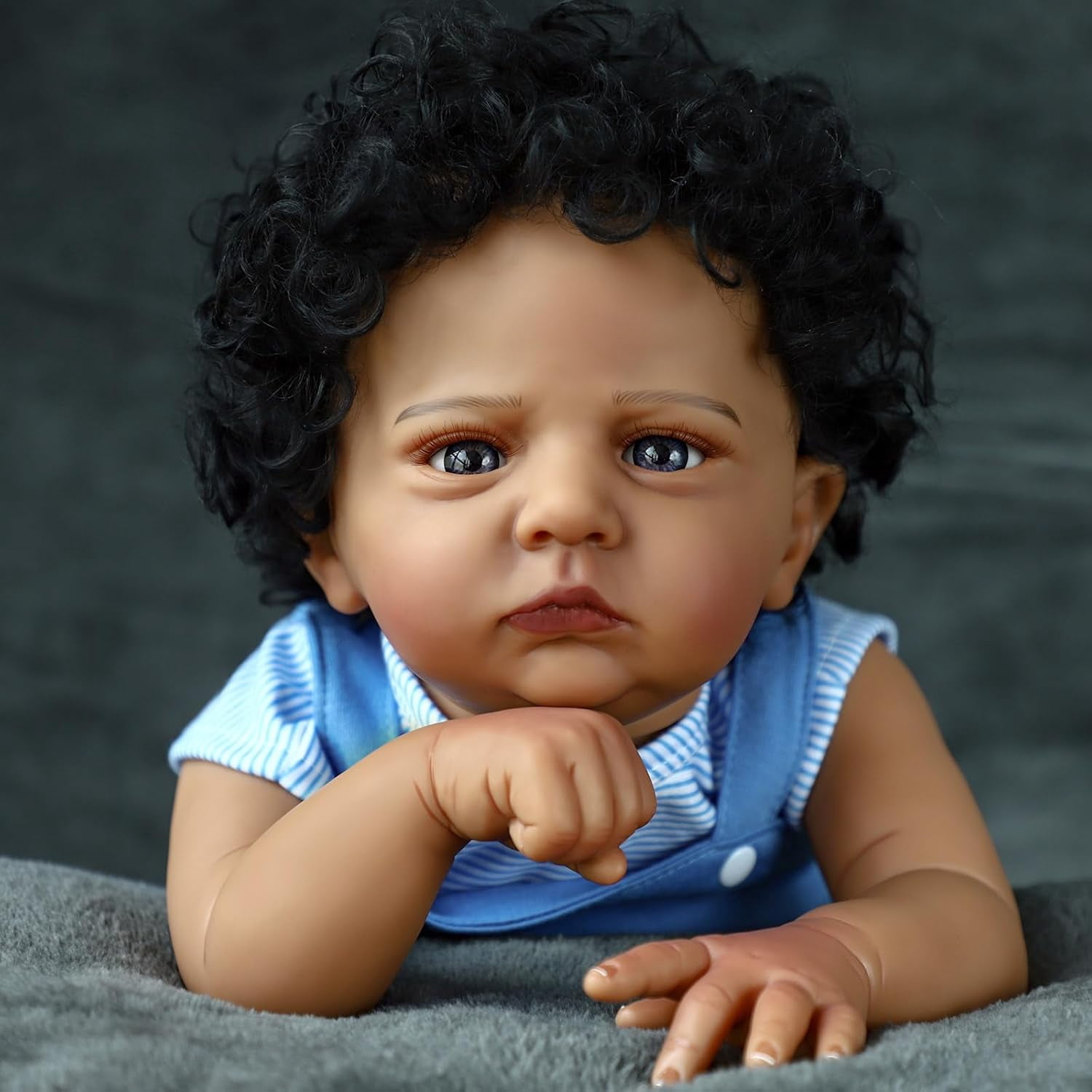 Reborn Baby Dolls Black- 20 Inch Realistic African American Newborn Doll Lifelike Weighted Soft Body Real Life Baby Dolls Gift