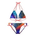 thumbnail image 2 of 'Terrestrial Mermaid' Strappy Bikini Set (AOP), 2 of 9