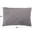 thumbnail image 2 of Main + Mesa Main + Mesa Embroidered Cotton Geometric Lumbar Pillow, Grey, 2 of 11