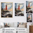thumbnail image 4 of Designart "Lighthouse Guiding Red Beach wall decor" Cityscapes Floater Framed Canvas Print, 4 of 7