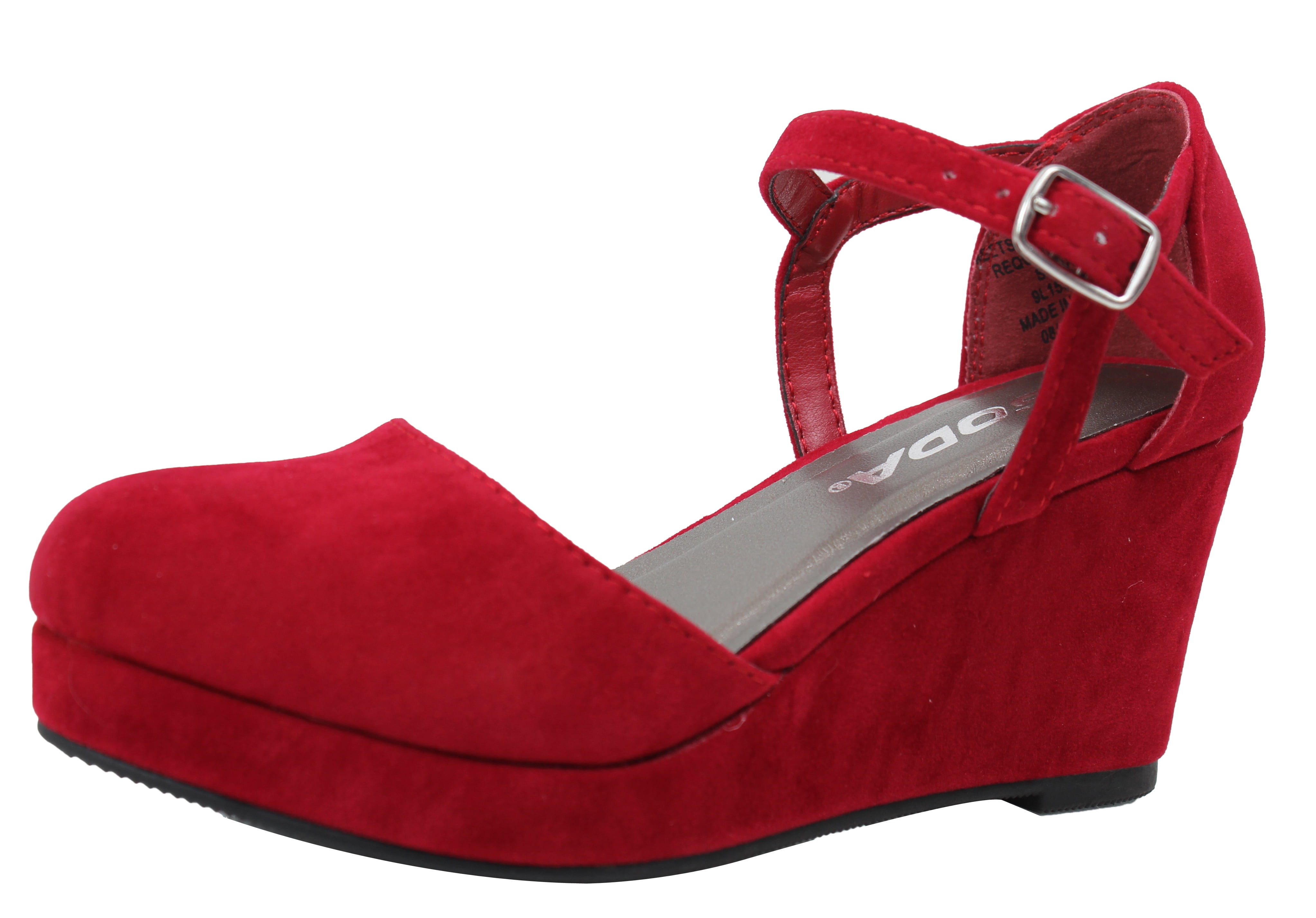 shoedazzle dorry closed toe wedge womens denim size 9.5