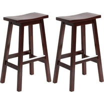 PayLessHere Bar Stools Set of 2 for Kitchen Counter Solid Wooden Saddle Stools 30-Inch Height Home Furniture Barstool, Brown