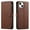 Brown, variant on iPhone 13 Case,  Starshop Premium Leather Wallet Pocket Credit Card Slots-Black