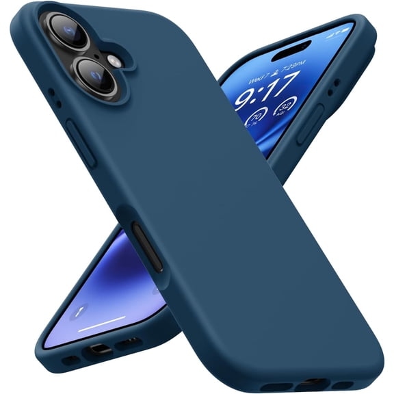 KOMI Designed for iPhone 16 Case,Shockproof Liquid Silicone Protective Phone Case with Soft Anti-Scratch Microfiber Lining Ultra Slim Drop Protection Phone Cover 6.1 inch Cobalt Blue