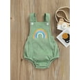 thumbnail image 2 of Biekopu Newborn Baby Rainbow Bodysuit, Buttons Decor Wide Shoulder Straps Romper, Short One-Piece Clothes, 2 of 9