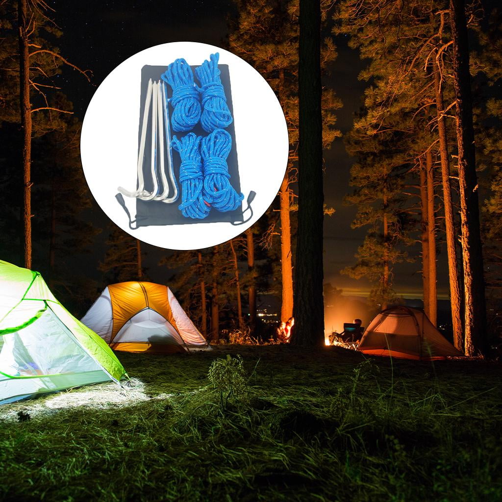 Reflective Guyline Tent Rope Set W/ Ground Nails with Adjuster