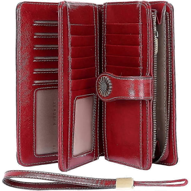 Wallet Women Leather Large,Wallet Women Large Many Compartments,Long Wallet Women Protection