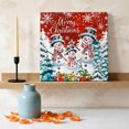 thumbnail image 3 of Ships Next Day Canvas Wall Art 8"x8",Red Christmas Wood Framed Canvas Print Painting,Winter Snowman Xmas Pine Tree Snowflakes Ready to Hang Small Picture Wall Decor for Home Bathroom Nursery Kitchen, 3 of 9