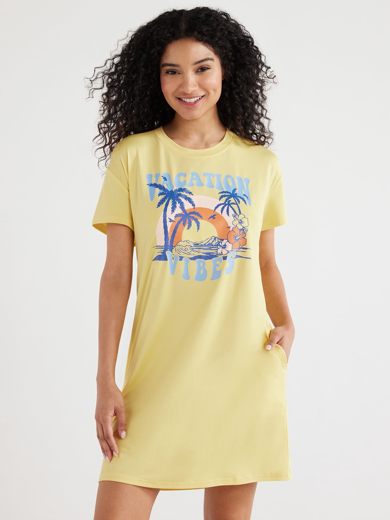 Joyspun Women's Short Sleeve Sleepshirt, Sizes S/M to 2X/3X