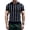 Black, variant on Men's Knit Vertical Striped Short Sleeve Collared Polo Shirt, Casual Slim Fit Top, Breathable Ribbed Knitwear for Smart Casual Style and Everyday Wear Gray L