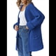 thumbnail image 2 of Suéter de Larga para Mujer, Abrigo Holgado de Punto , Cárdigan Abierto, Abrigo con Bolsillos. Azul L, 2 of 10
