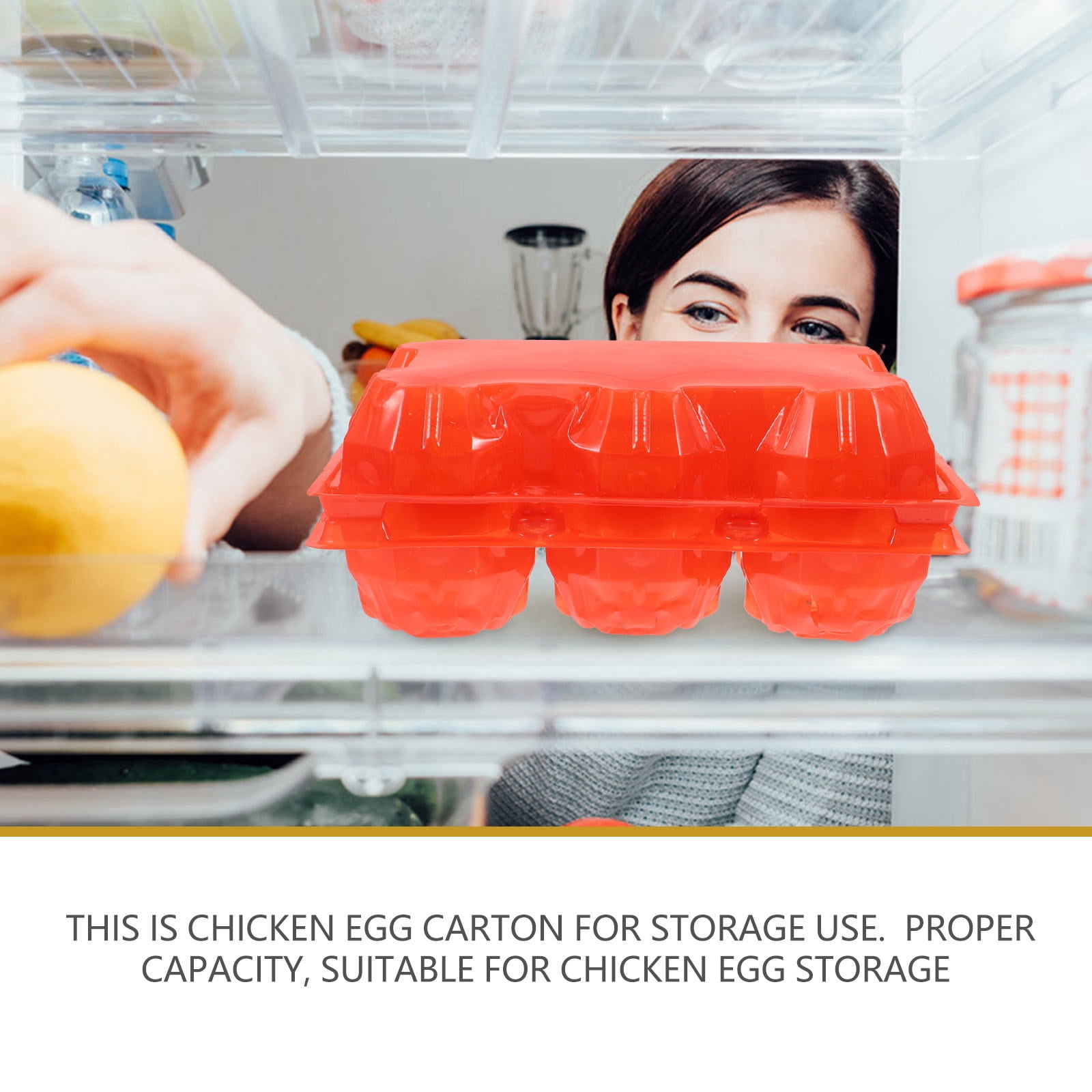 FRCOLOR Red Plastic Egg Carton for Storage Durable Egg Holder Ideal for Kitchen and Home Use 100 Count
