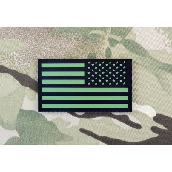 Infrared Reverse US Flag Patch - Green & Black