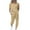 Beige, variant on Frostluinai Two Piece Sets for Women Summer Short Sleeve Crew Neck Tops Drawstring Jogger Pants Lounge Solid Sweatsuits Loose Outfit with Pocket