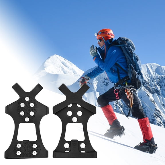 YAYUBA Ice Cleats Grippers for Shoes and Boots 24 Teeth Crampons 10 Teeth Tiny Spikes Ice Cleats for Walk on Ice Snow and Freezing Mud