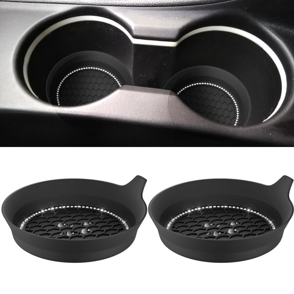 2 PCS Car Cup Coasters, Universal Cup Holder Coaster for Car Accessories, CupHolders Insert for Women Non-Slip Silicone Car Cup Holder Coasters