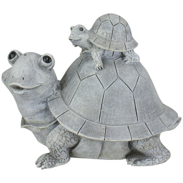 7 Turtle With Riding Baby Outdoor, Turtle Garden Statue