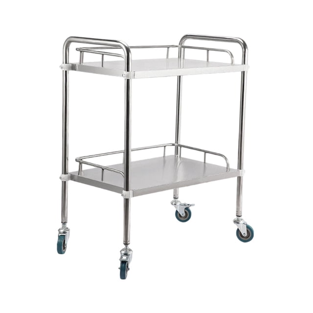 Lipstore Lab Utility Cart 2 Layer 360 degree Silent Wheels Mobile Utility Cart, Lab Serving S