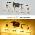 thumbnail image 3 of 31" Modern Black and Gold 4-Light Bathroom Vanity Light Fixture, Clear Glass Shades Wall Sconce for Mirror, Living Room, or Vanity (Bulbs Not Included), 3 of 9