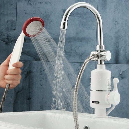 Home Water Heater Faucet Instant Tankless Electric Rotating Tap With Shower