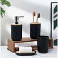 thumbnail image 3 of Accesorios De Baño Set De 4 Piezas Con Detalles De Bambu Modelo Negro, 3 of 4