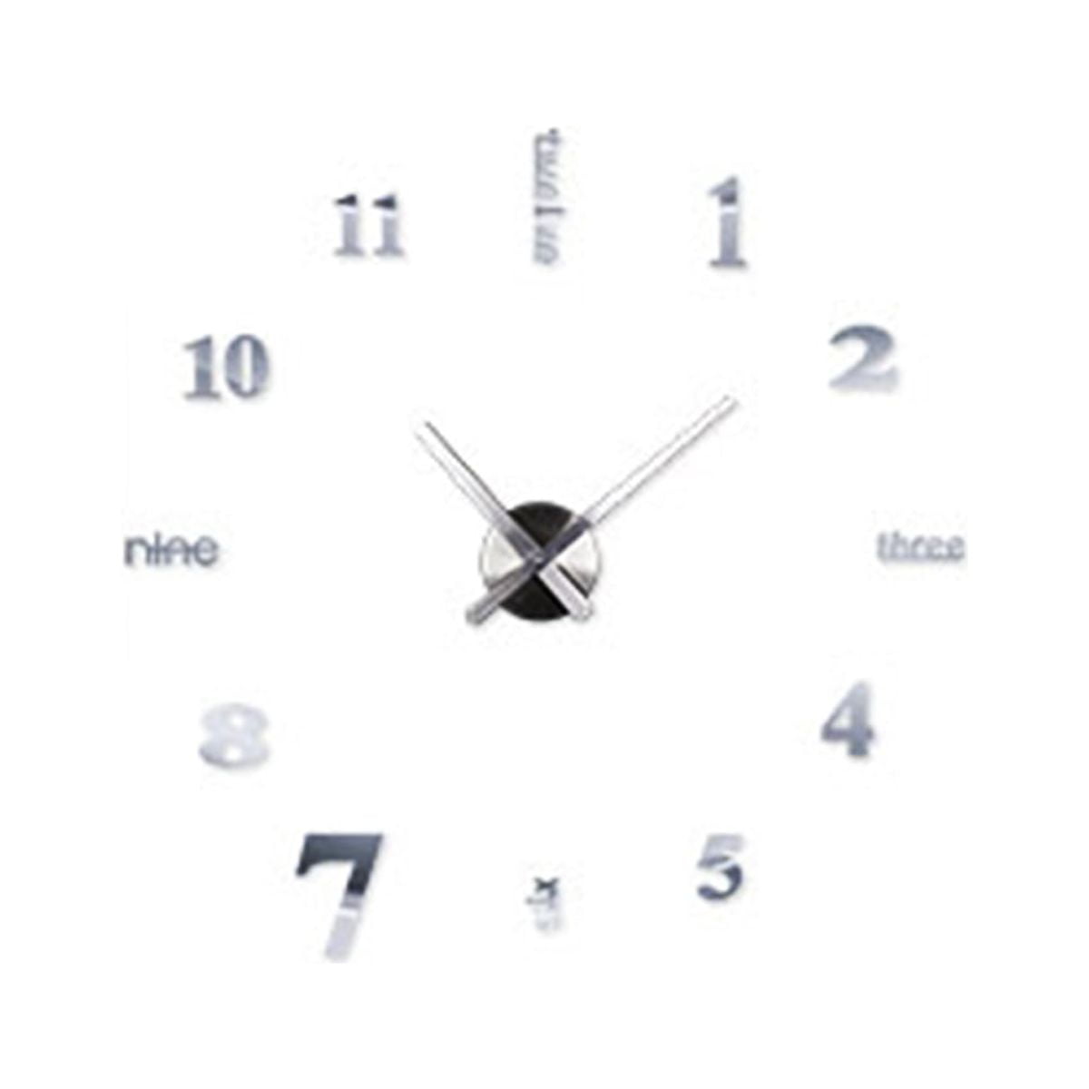3D DIY Wall Clock, Frameless Mirror Surface Wall Clock, L/S Number Wall