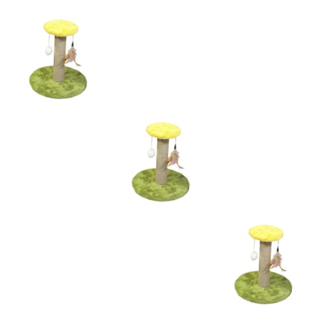 Transemion 1Pack Scratch Post Refill Pole Grinding Protect Claw Rope Nails Sisal cat Round Green Medium 3Set
