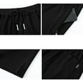thumbnail image 3 of QPNGRP Men's Workout Stretch Shorts Casual Drawstring Elastic Zipper Pockets Black 32, 3 of 8