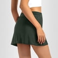 thumbnail image 5 of Womens Swim Shorts Swim Skirt Belly Tightening Built In High Waisted Solid Split Swimsuit, 5 of 5