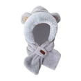 thumbnail image 1 of Rongfmy Winter Hat Scarf Set Funny Ear Protection Cap Shawl Wraps Hooded Hat for Cosplay Grey, 1 of 9