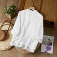 thumbnail image 4 of vigerkar Boho Tunic Tops for Women Long Sleeve V Neck Vintage Floral Print Blouses Dressy Casual Loose Fit Ladies Summer Tops (White, 3XL), 4 of 4