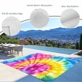 thumbnail image 3 of Colorful Boho Outdoor Rug 3x5 Ft - Reversible Patio Rug Outdoor Camping Rugs, Pink Yellow Blue Green Tie Dye Abstract Art Indoor Outdoor Area Rugs, Non-Slip Outdoor Carpet Runner for Deck/Porch, 3 of 8