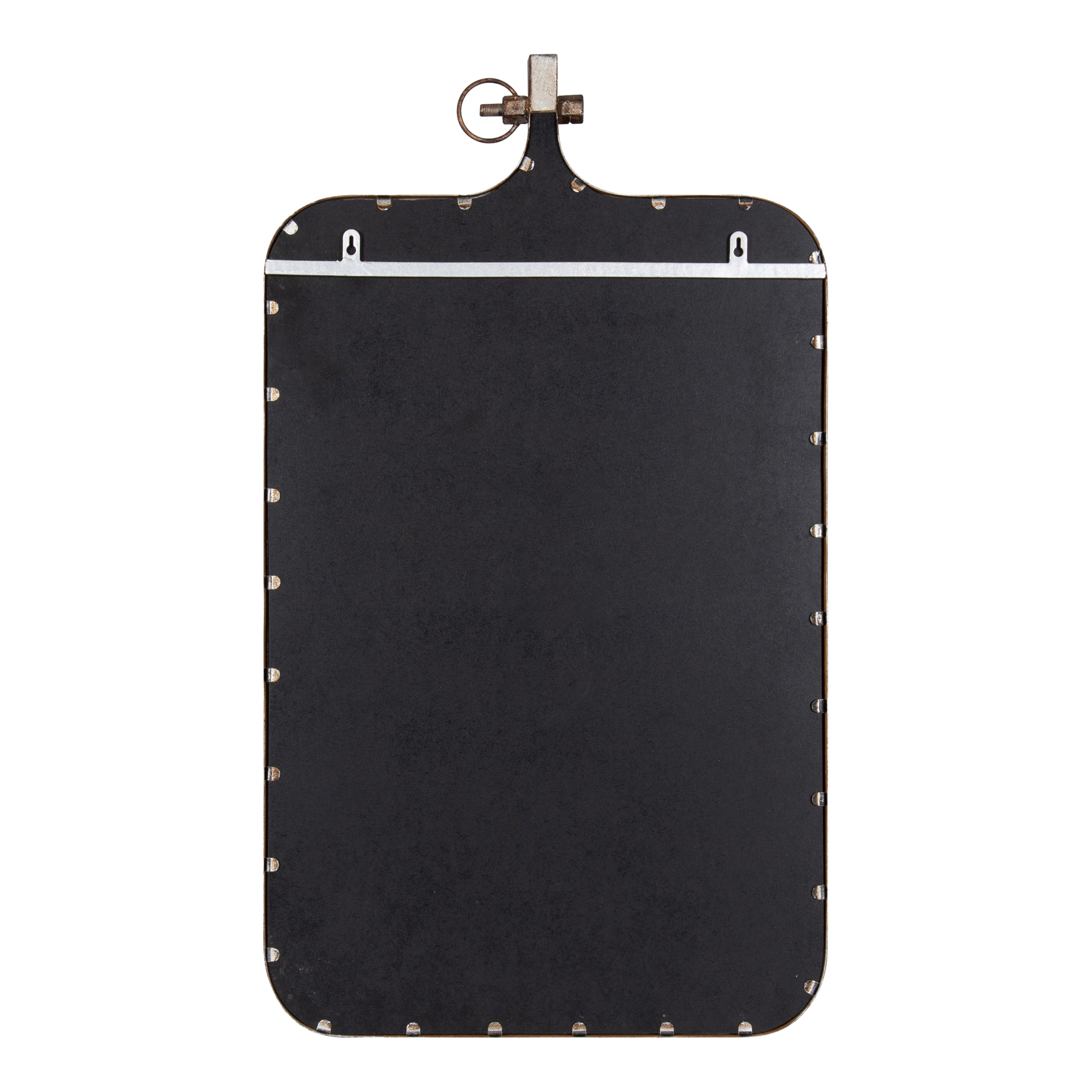 Kate and Laurel Yitro Modern Farmhouse Metal Rectangle Decorative Pinboard, 20 x 35, Rustic Bronze, Industrial Rectangular Bulletin Board with Unique Ornamental Crown