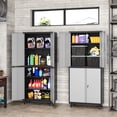thumbnail image 2 of AUHUP 73" Rolling Garage Storage Cabinets with 3 Adjustable Shelves, Metal Storage Cabinet with Wheels, Black Gray Tool Cabinet for Garage,Home,Warehouse,Workshop, 2 of 9