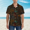 thumbnail image 2 of Bingfone Men's Short Sleeve Button Down Shirts Hawaiian Polynesian Turtles Printed Beach Shirt, 2 of 7